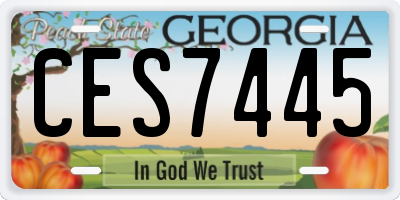 GA license plate CES7445