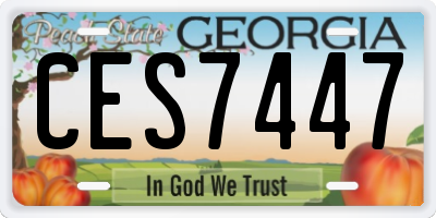 GA license plate CES7447