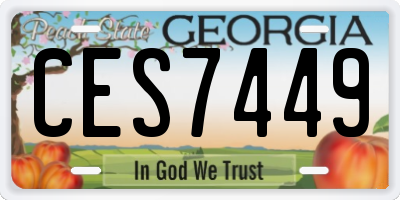GA license plate CES7449