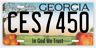 GA license plate CES7450