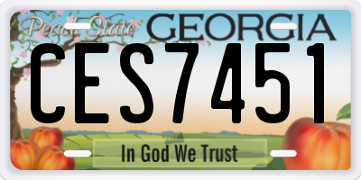 GA license plate CES7451