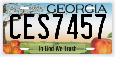 GA license plate CES7457