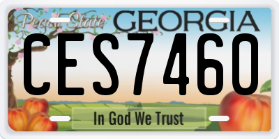 GA license plate CES7460