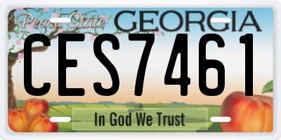 GA license plate CES7461
