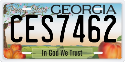 GA license plate CES7462