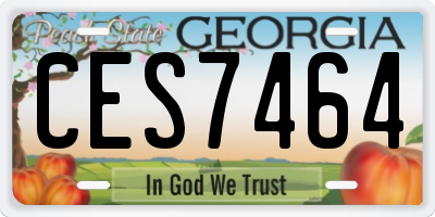 GA license plate CES7464