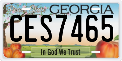 GA license plate CES7465