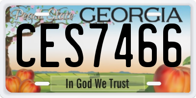 GA license plate CES7466