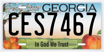 GA license plate CES7467