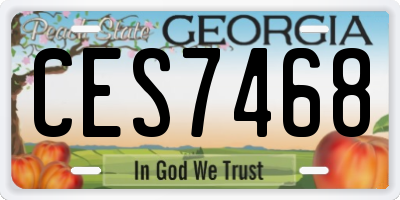 GA license plate CES7468