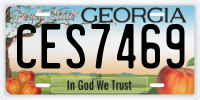 GA license plate CES7469