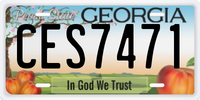 GA license plate CES7471