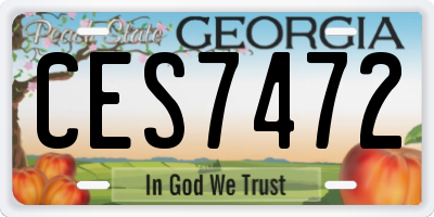GA license plate CES7472