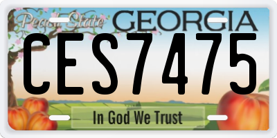 GA license plate CES7475