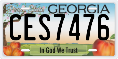 GA license plate CES7476