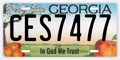 GA license plate CES7477