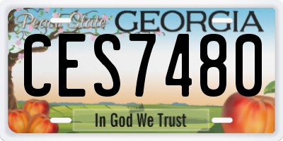 GA license plate CES7480