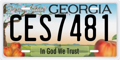 GA license plate CES7481