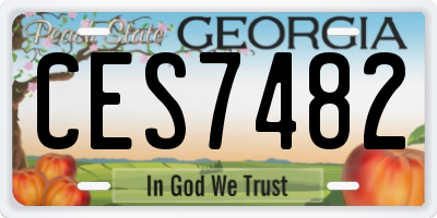 GA license plate CES7482