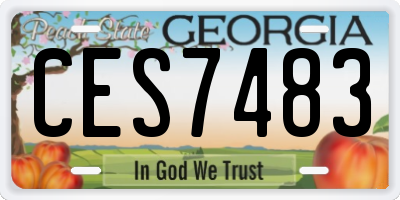 GA license plate CES7483