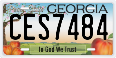 GA license plate CES7484