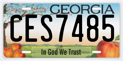 GA license plate CES7485