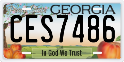 GA license plate CES7486