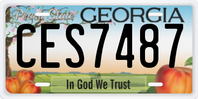 GA license plate CES7487