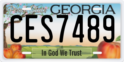 GA license plate CES7489