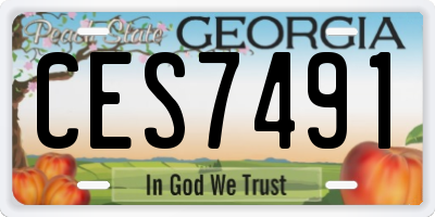 GA license plate CES7491