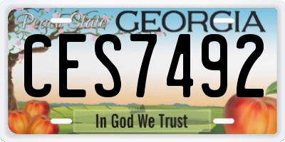 GA license plate CES7492