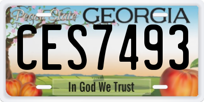GA license plate CES7493
