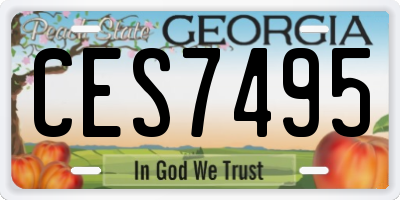 GA license plate CES7495
