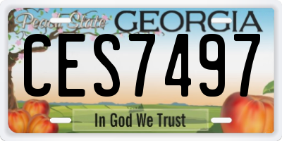 GA license plate CES7497