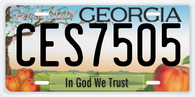GA license plate CES7505