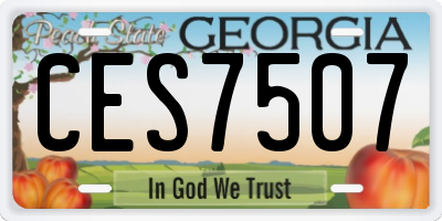 GA license plate CES7507