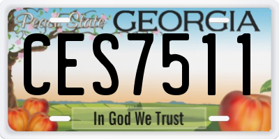 GA license plate CES7511