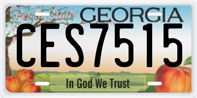 GA license plate CES7515