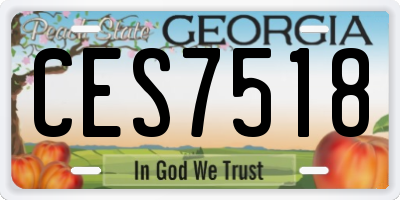 GA license plate CES7518