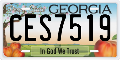 GA license plate CES7519