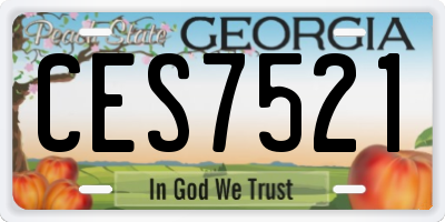 GA license plate CES7521