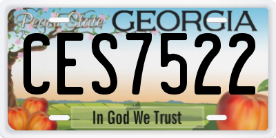 GA license plate CES7522