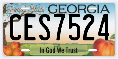 GA license plate CES7524