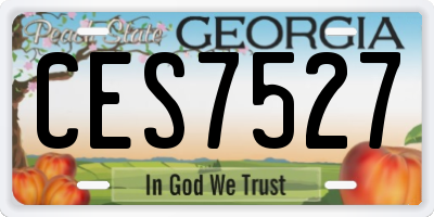 GA license plate CES7527