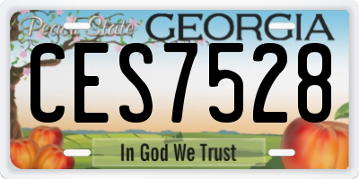 GA license plate CES7528