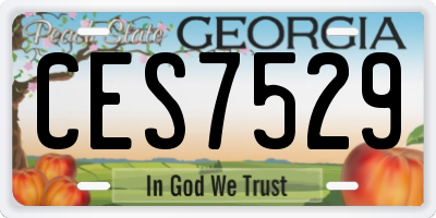 GA license plate CES7529