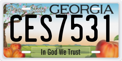GA license plate CES7531