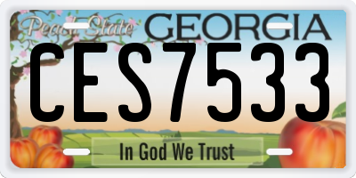 GA license plate CES7533