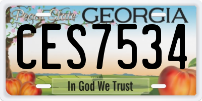 GA license plate CES7534