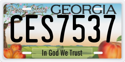 GA license plate CES7537